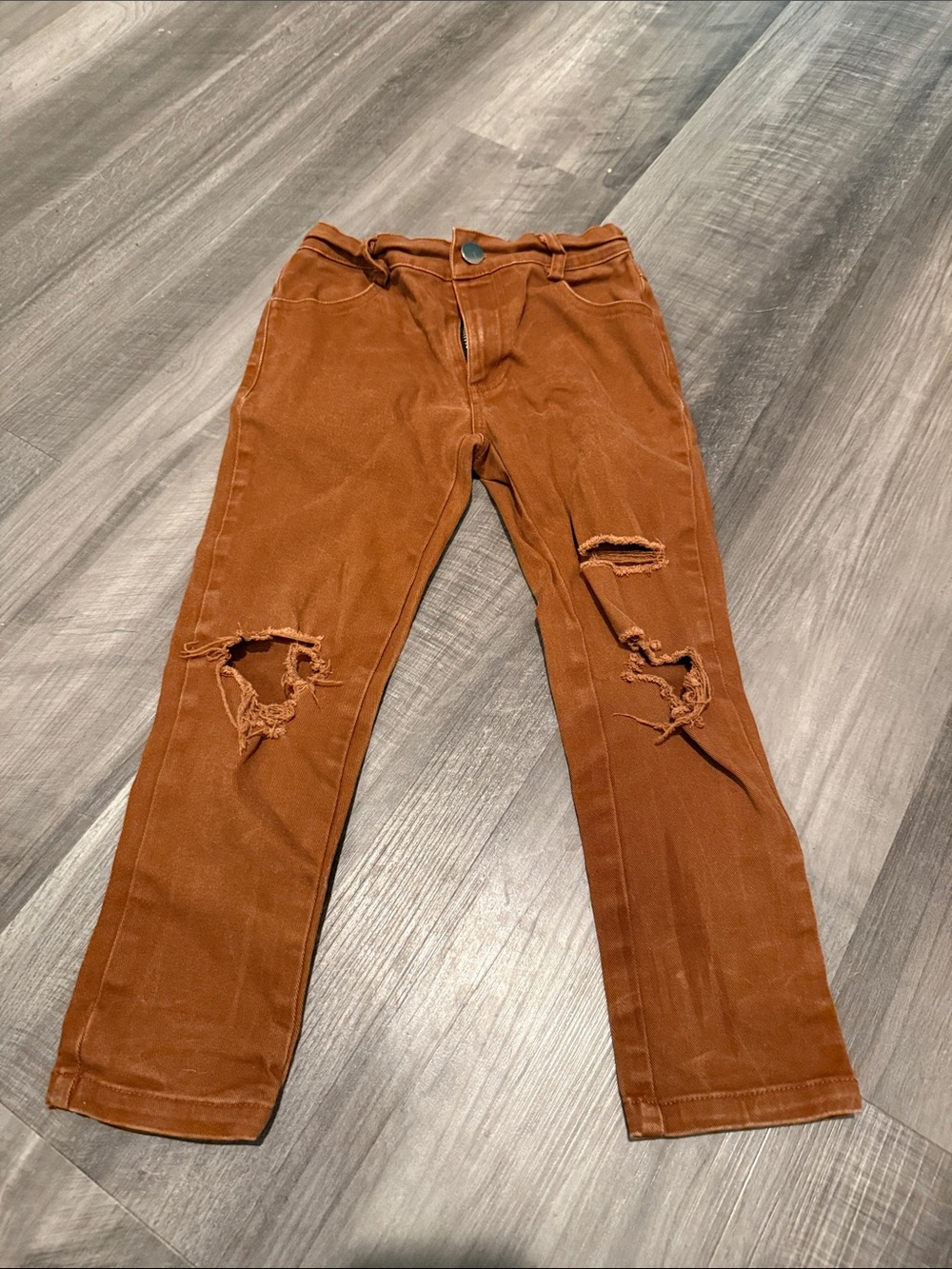 Kids Ripped Rust Brown Jeans